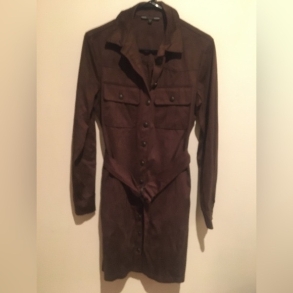 Guess  Eudokia Faux-Leather Shirt Dress nwot​​​​​ - Picture 2 of 9